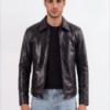 Midnight Black Leather Shirt Jacket