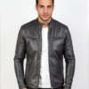 Black Café Racer Leather Jacket