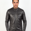 Black Café Racer Leather Jacket