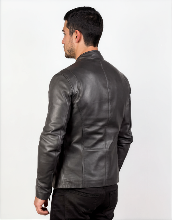 Black Café Racer Leather Jacket