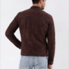 Cognac Brown Suede Bomber Jacket
