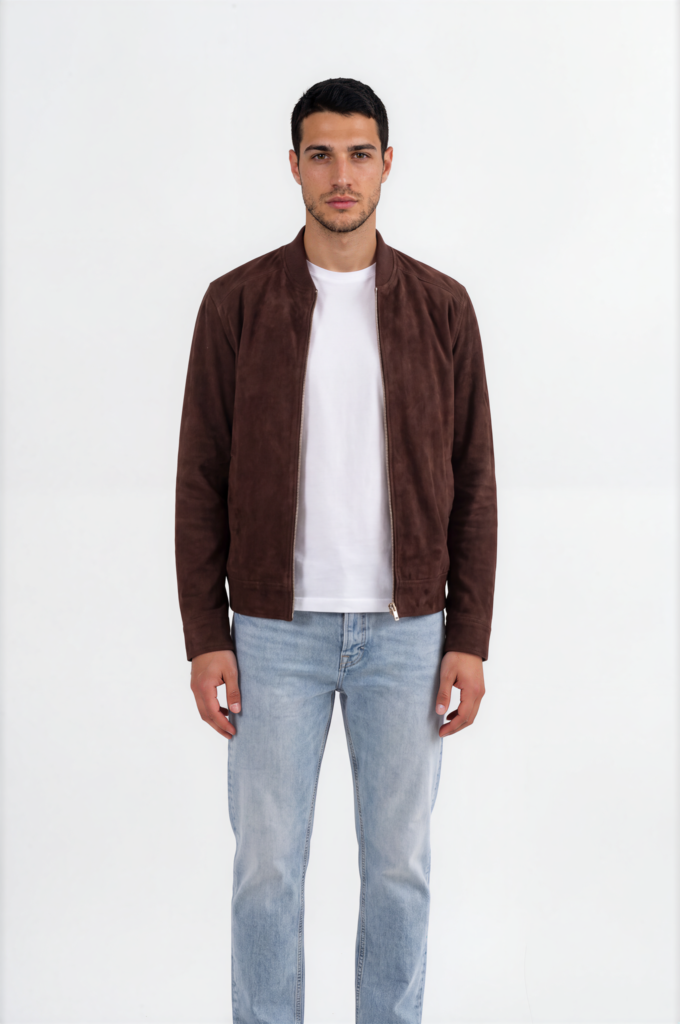 Close-up of rich brown leather texture showing natural grain