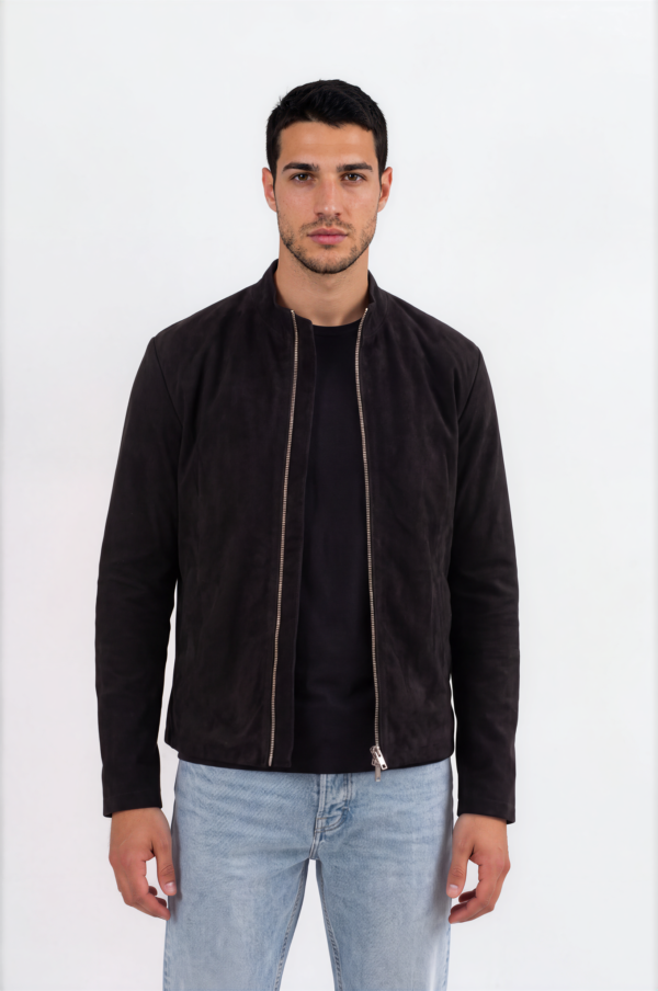 m06-black-suede-bomber-1 Onyx Black Suede Bomber Jacket