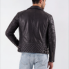 Armand Quilted-Shoulder Leather Biker Jacket