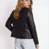 Women's Black Quilted Leather Biker Jacket