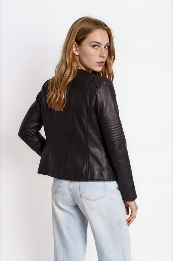 Women's Black Quilted Leather Biker Jacket