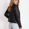 Women's Black Quilted Leather Biker Jacket