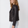 Women's Black Quilted Leather Biker Jacket