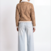 Women's Tan Shearling Aviator Jacket