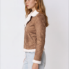 Women's Tan Shearling Aviator Jacket