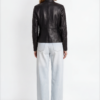 Women's Black Asymmetric-Zip Biker Jacket
