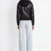 Women's Black Hooded Leather Jacket